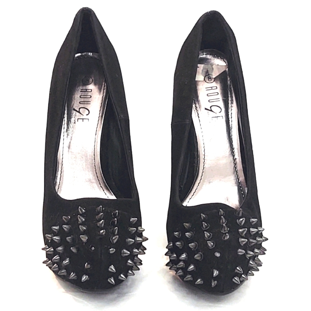Vintage Y2K Killer Black Spike Platform 6" Heels - Picture 2 of 8